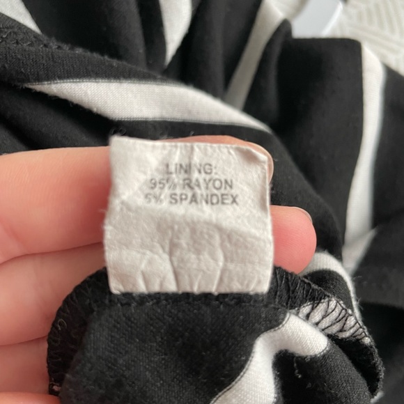 Aqua Bloomingdale’s Black/White Stripe Midi Hi-Low Dress - Picture 4 of 4